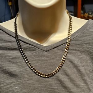 14kt Italy Solid Gold Cubin Link/Curb Men's Necklace 8mm. 20"